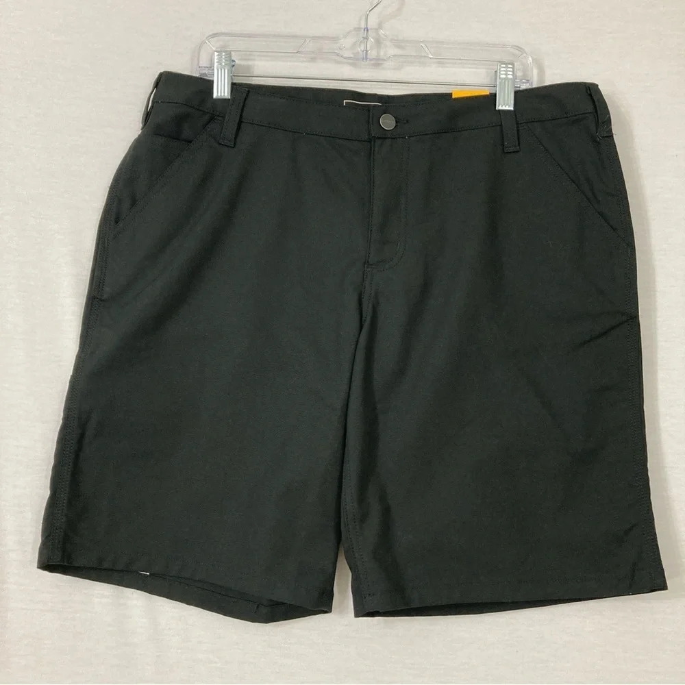 New Carhartt Women's Black Loose Fit Canvas Work Shorts Size 16